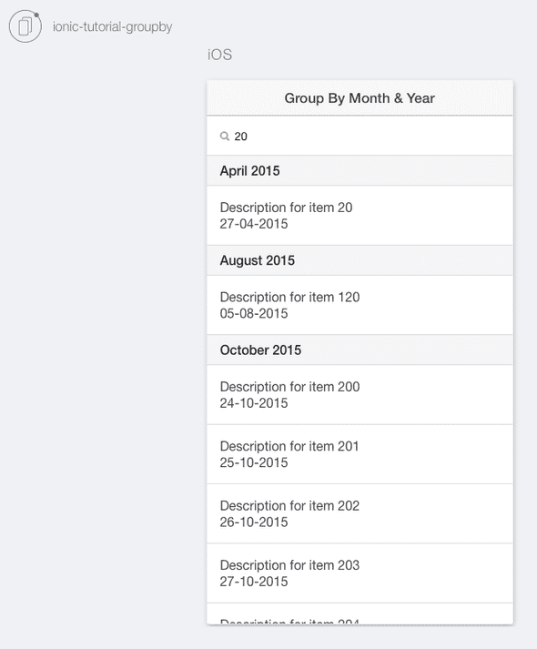 Collection grouped by Month and Year