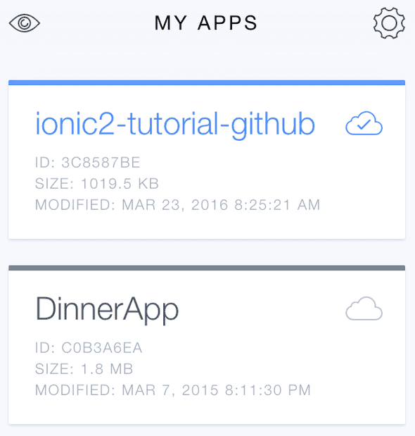 Ionic View Screenshot